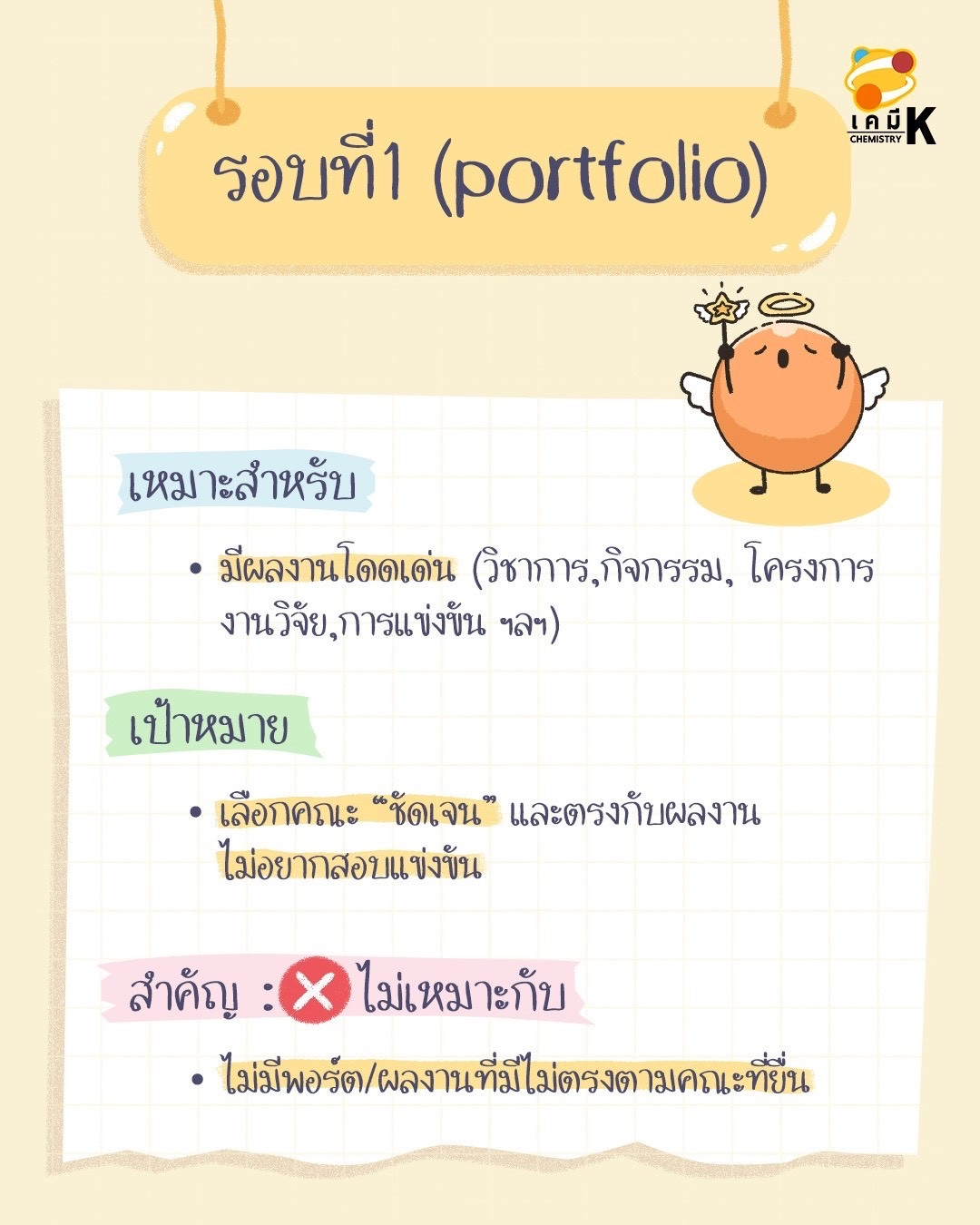 รอบพอร์ต Portfolio TCAS70 เทคนิคการทำพอร์ต