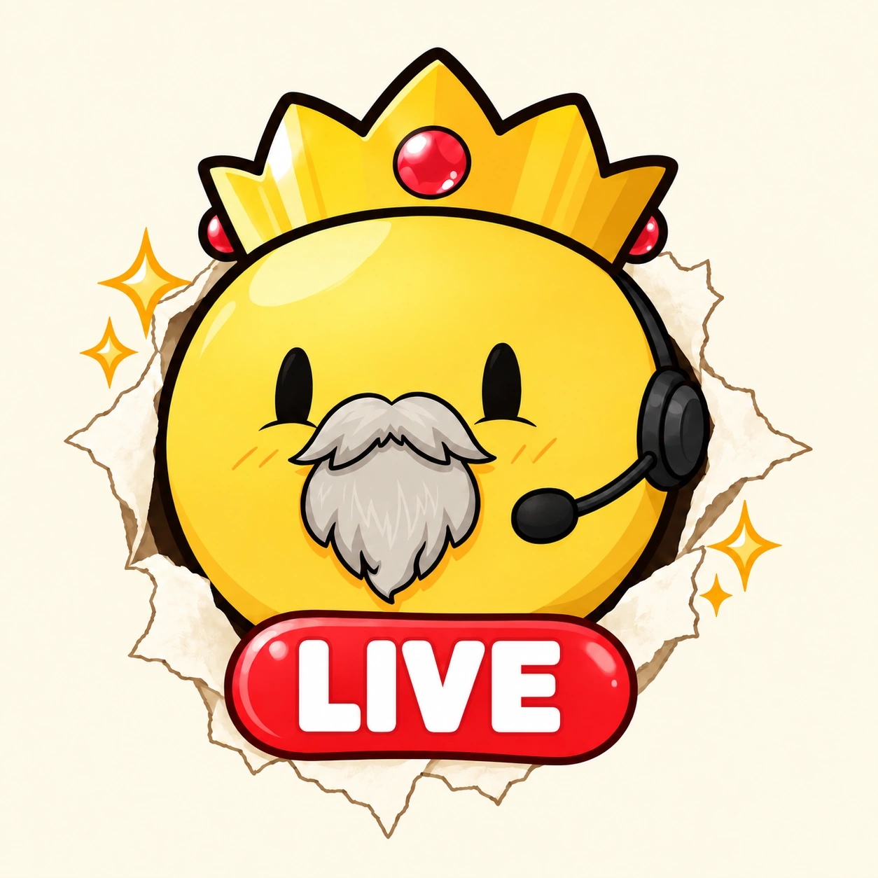 บิดาอะตอมใส่เฮดเซ็ต พร้อมป้าย LIVE
